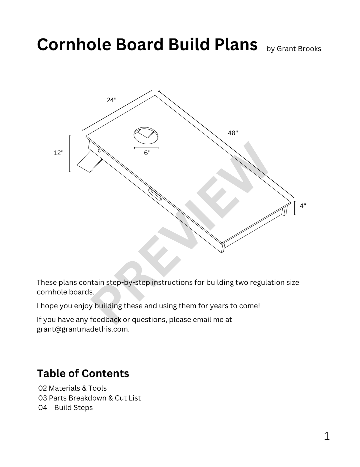 Build Your Own Cornhole Boards (Digital PDF)