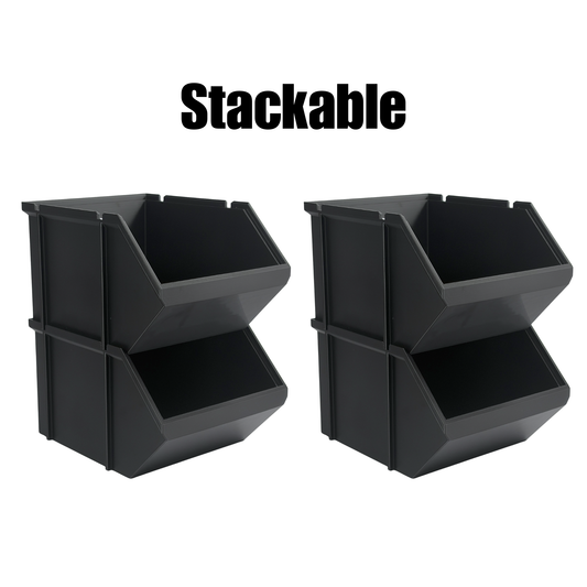 3D Printed Stackable Storage Bins – Set of 4