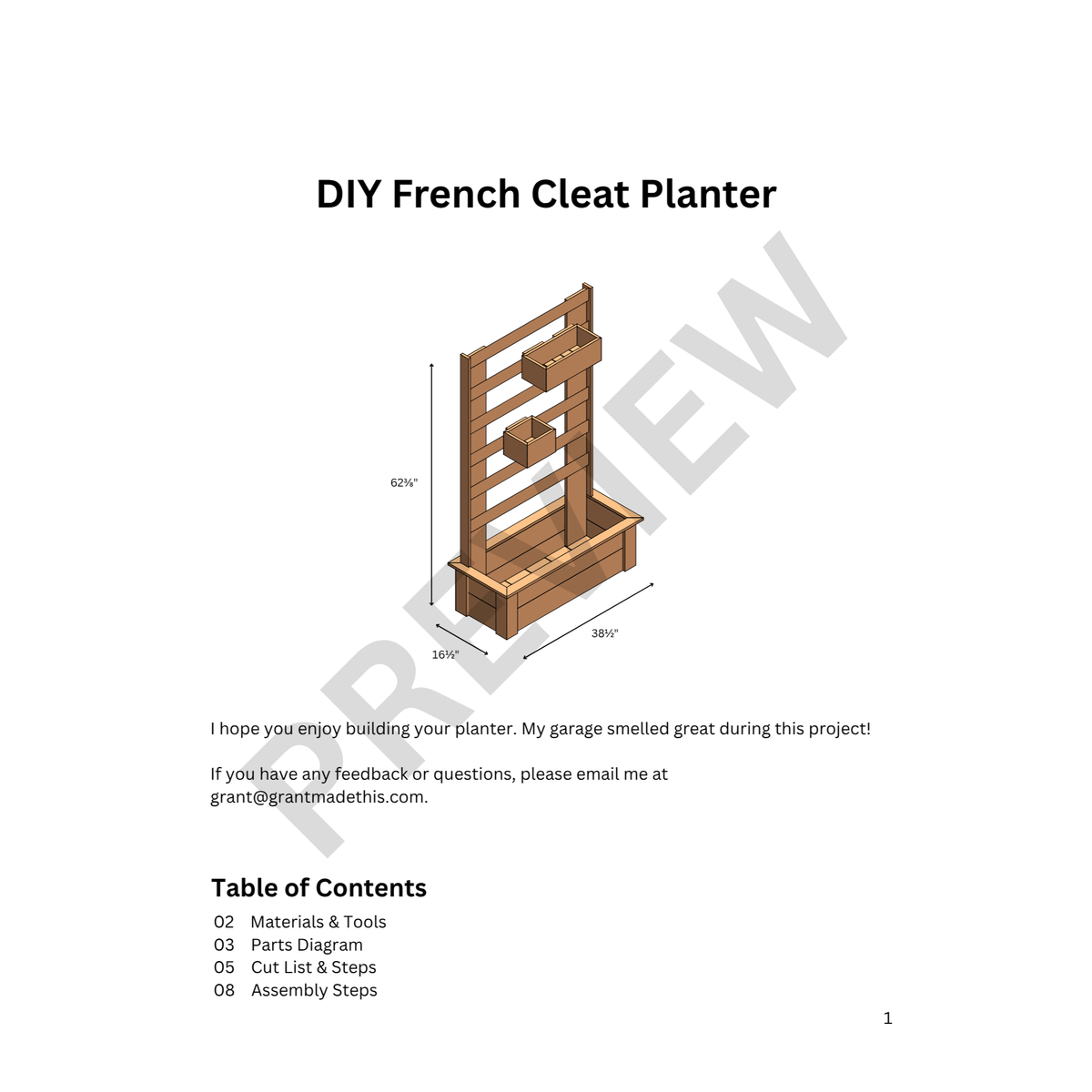DIY French Cleat Planter Build Plans