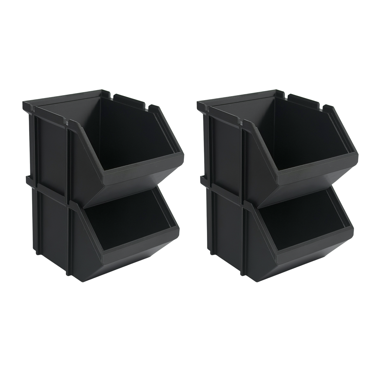 3D Printed Stackable Storage Bins – Set of 4