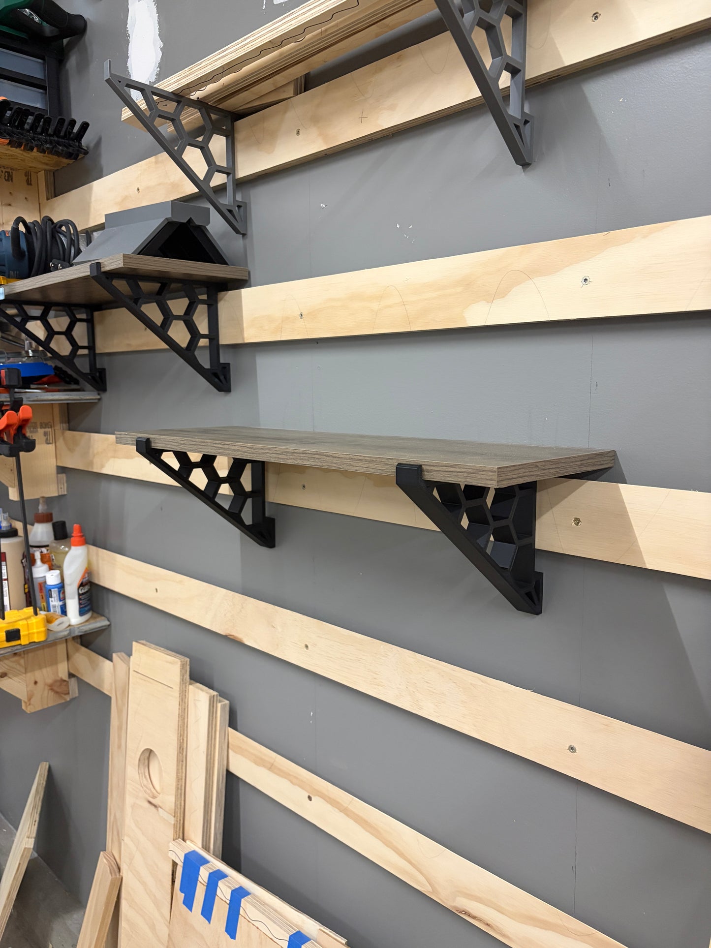 French Cleat Shelf Brackets – Set of 2 | Custom Depth & Thickness