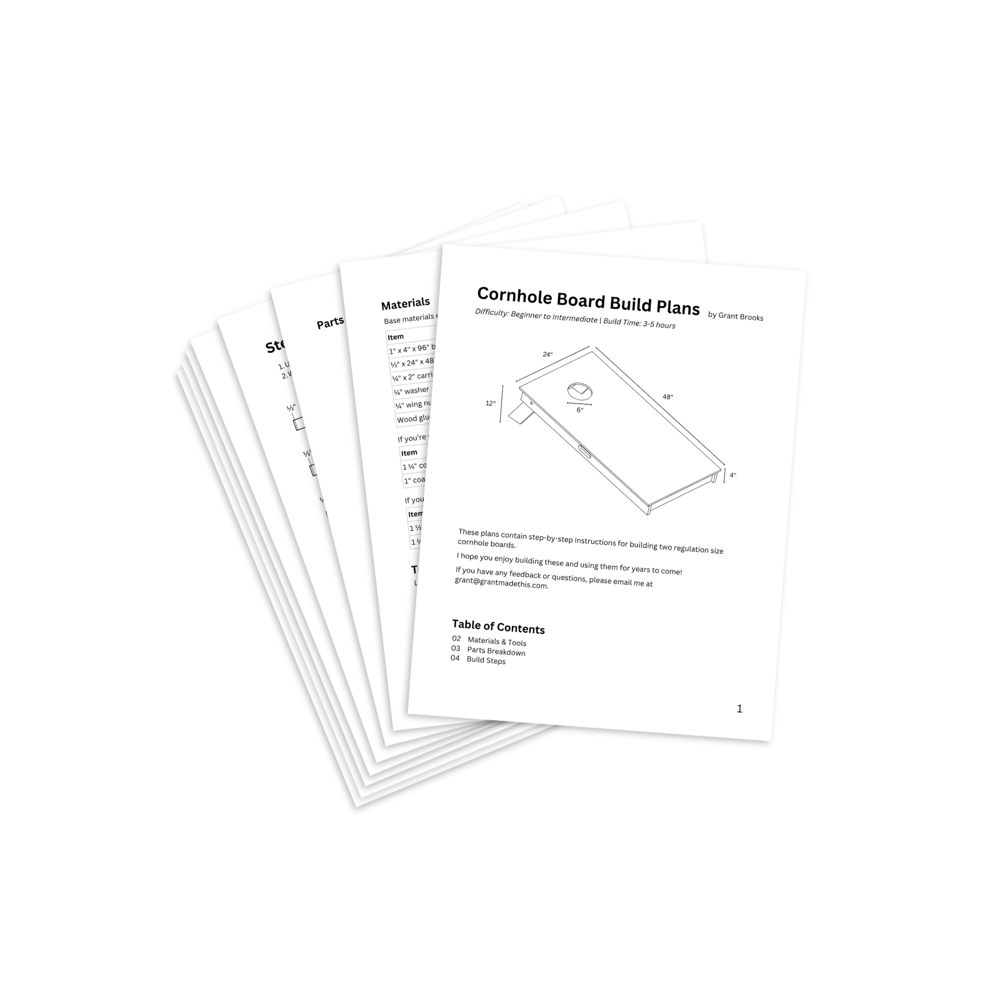 Cornhole Board Plans (Print Version)