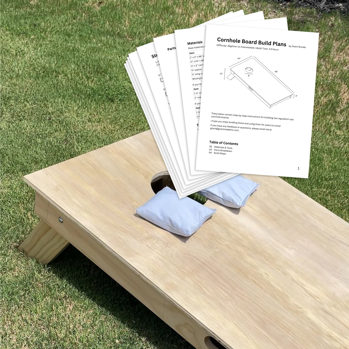 Build Your Own Cornhole Boards (Printed Plans)