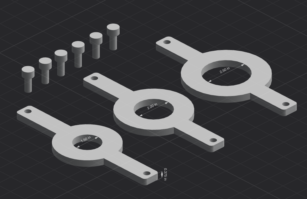 Self-Centering Router Template 3-pack (1.5", 2", 2.5")